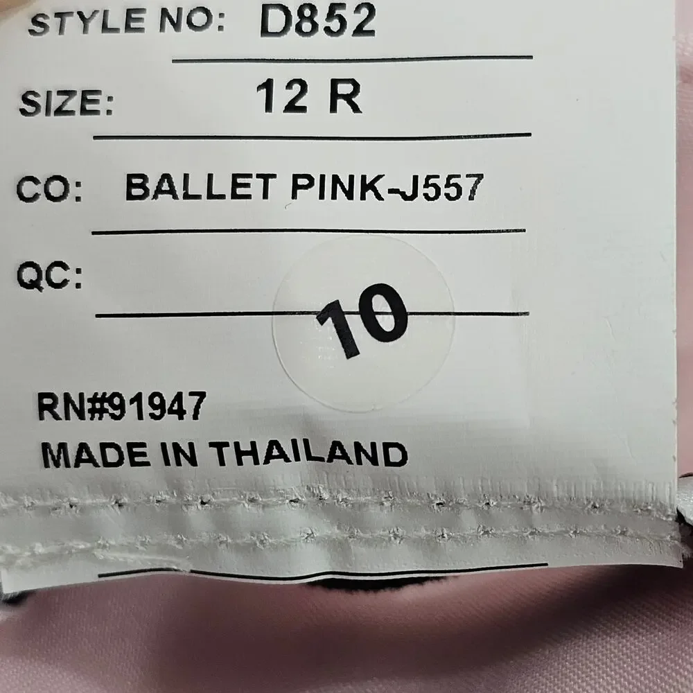 Alfred Sung Pink Bustier Lace Up Back Pocketed Satin Gown Women's Size 12R NWOTF - Picture 14 of 16